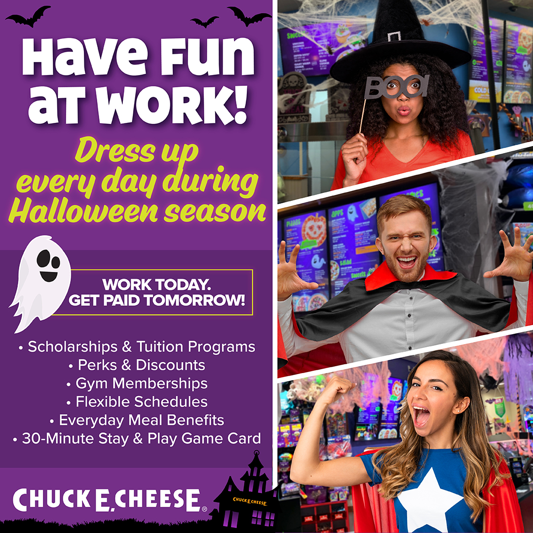 Chuck E. Cheese to Hire 1800 Employees to Support National Halloween Season Event, Boo-tacular 