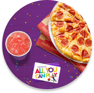 All you can play pass, pizza, and drinks