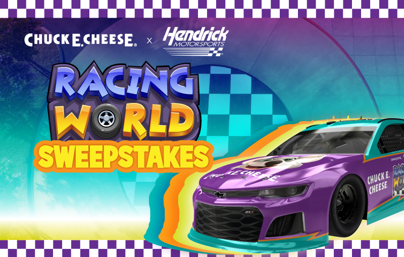 racing world logo with pupple racing car