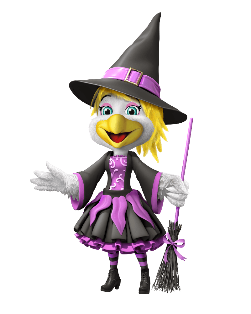 Helen Henny dressed as a witch