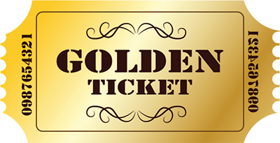 decorative golden ticket