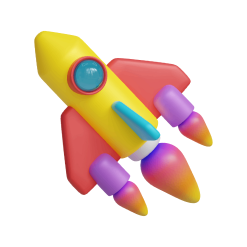 a decorative rocket ship